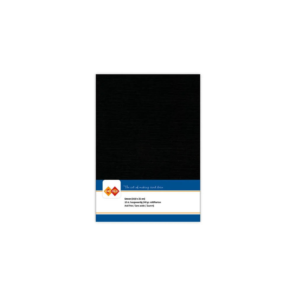 Papier cartonné en lin - A5 - 10 feuilles - Couleurs variées