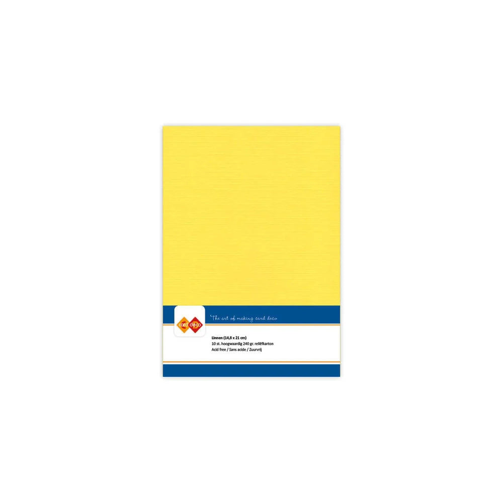 Papier cartonné en lin - A5 - 10 feuilles - Couleurs variées