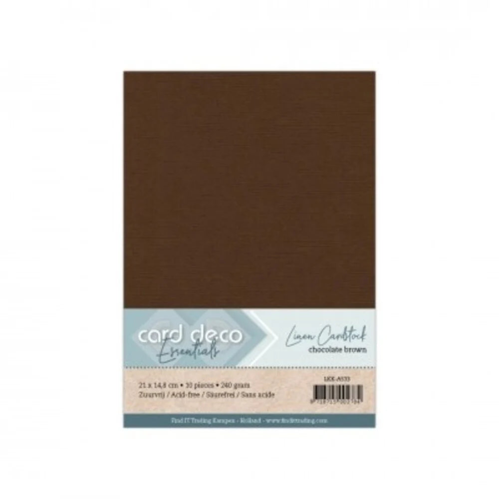 Papier cartonné en lin - A5 - 10 feuilles - Couleurs variées