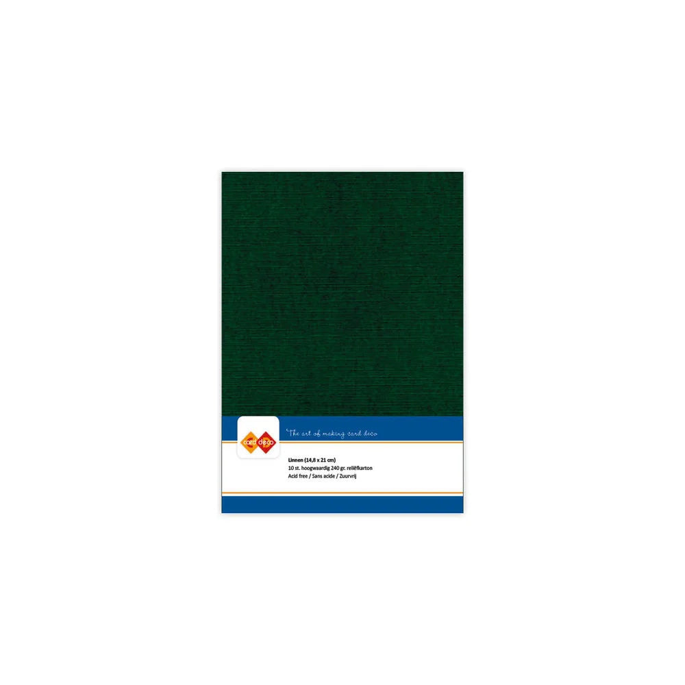 Papier cartonné en lin - A5 - 10 feuilles - Couleurs variées