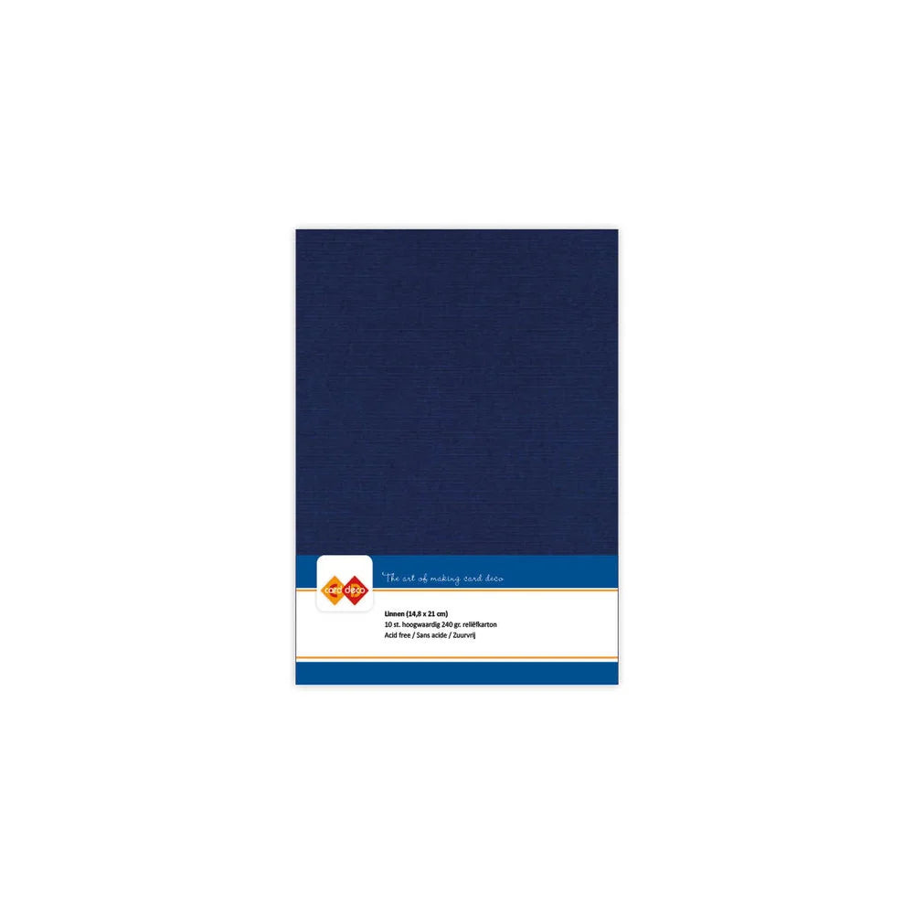 Papier cartonné en lin - A5 - 10 feuilles - Couleurs variées