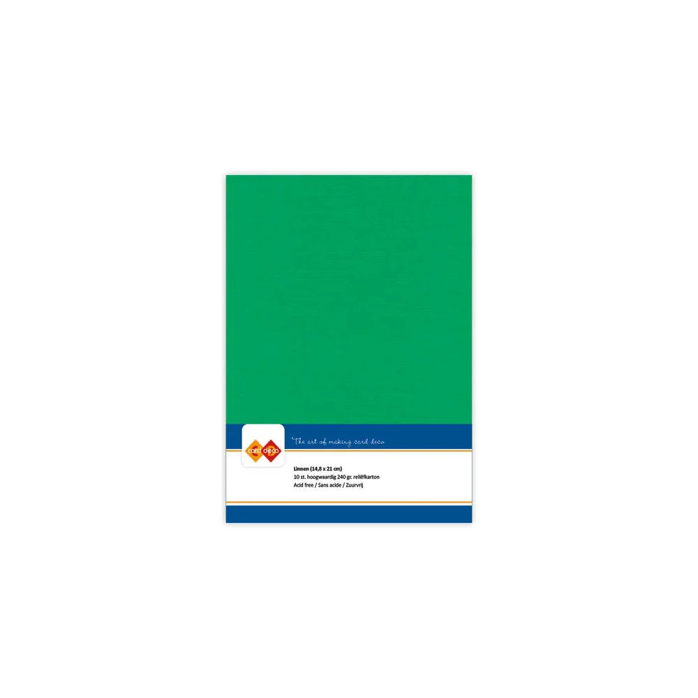 Papier cartonné en lin - A5 - 10 feuilles - Couleurs variées