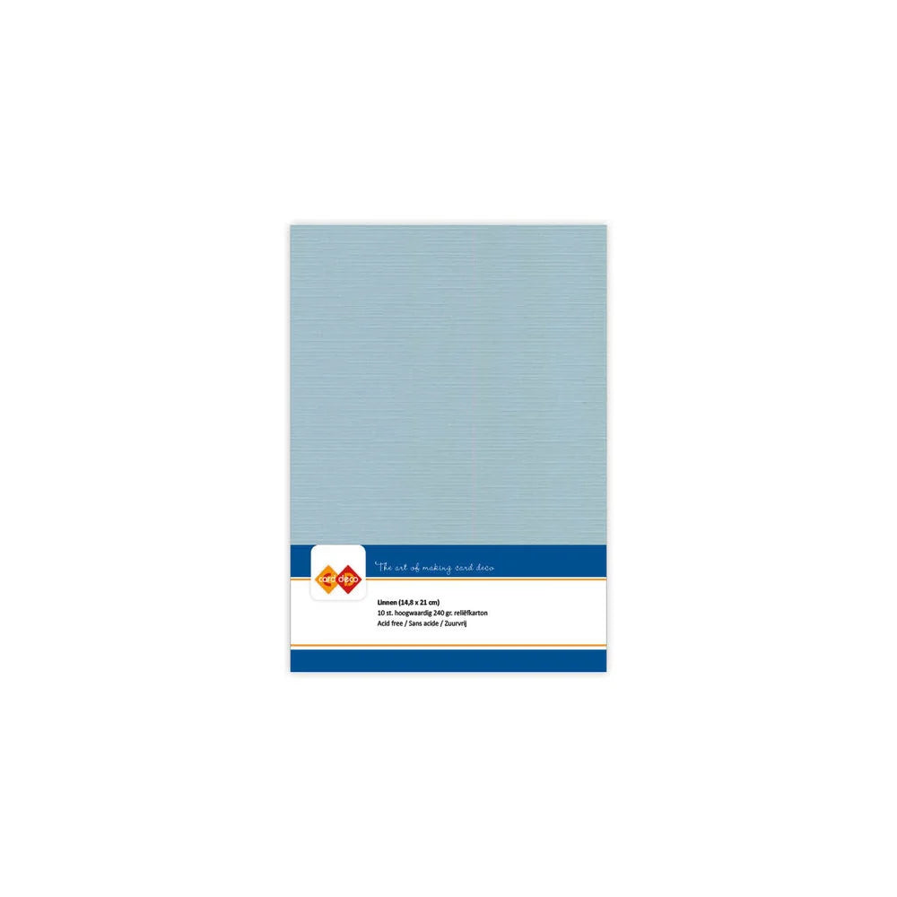 Papier cartonné en lin - A5 - 10 feuilles - Couleurs variées