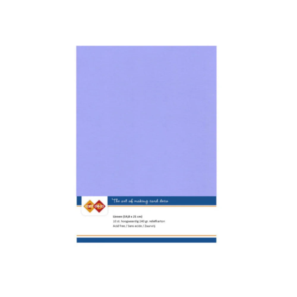 Papier cartonné en lin - A5 - 10 feuilles - Couleurs variées