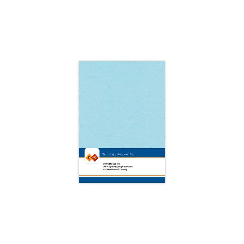 Papier cartonné en lin - A5 - 10 feuilles - Couleurs variées