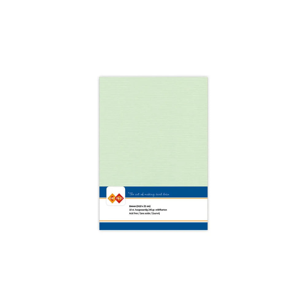 Papier cartonné en lin - A5 - 10 feuilles - Couleurs variées