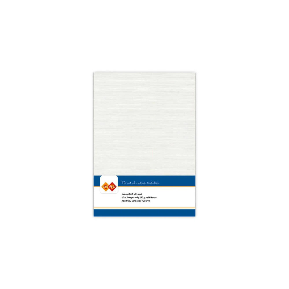 Papier cartonné en lin - A5 - 10 feuilles - Couleurs variées