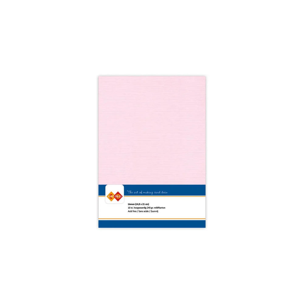 Papier cartonné en lin - A5 - 10 feuilles - Couleurs variées