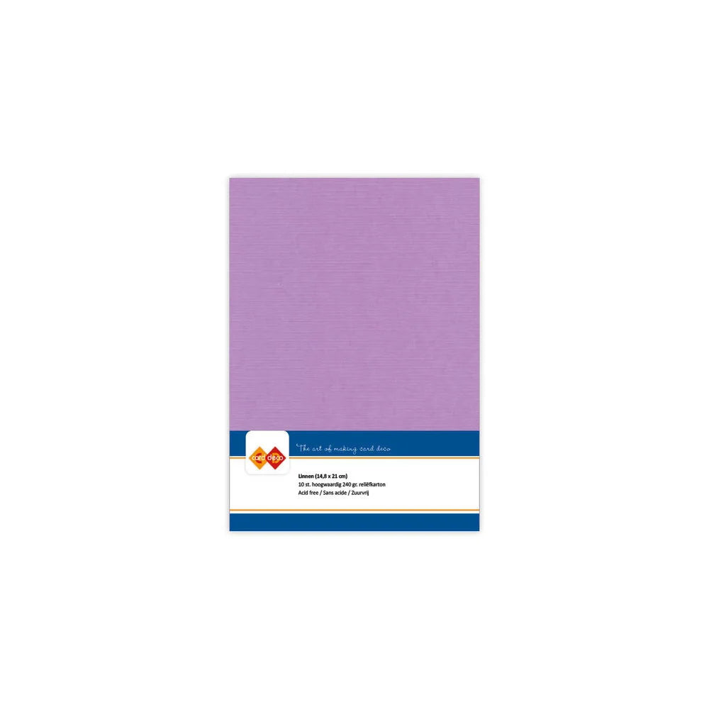 Papier cartonné en lin - A5 - 10 feuilles - Couleurs variées