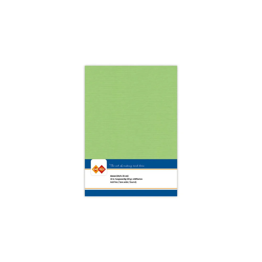 Papier cartonné en lin - A5 - 10 feuilles - Couleurs variées