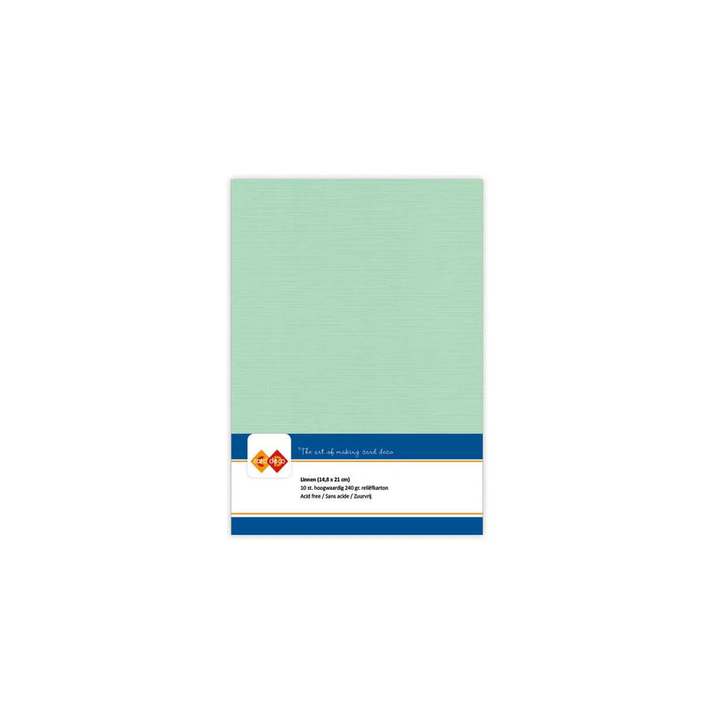 Papier cartonné en lin - A5 - 10 feuilles - Couleurs variées