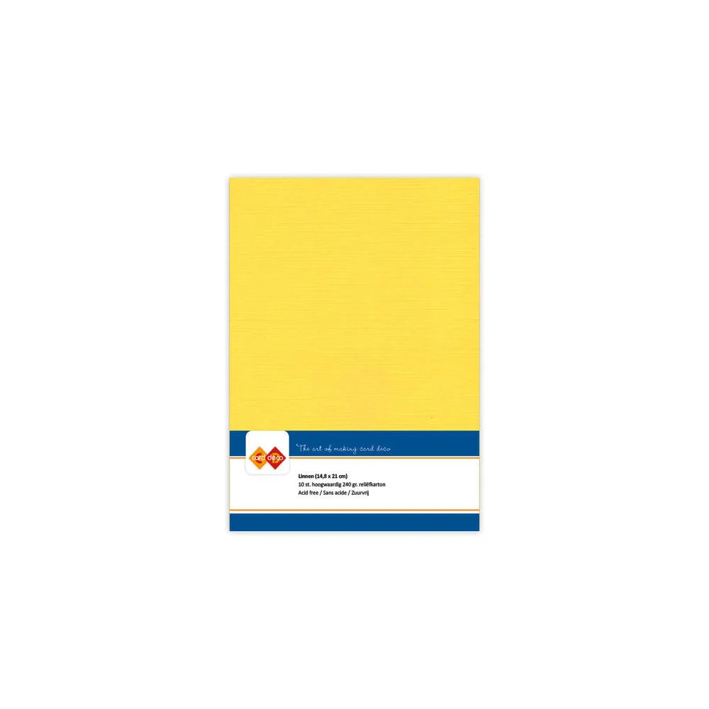 Papier cartonné en lin - A5 - 10 feuilles - Couleurs variées