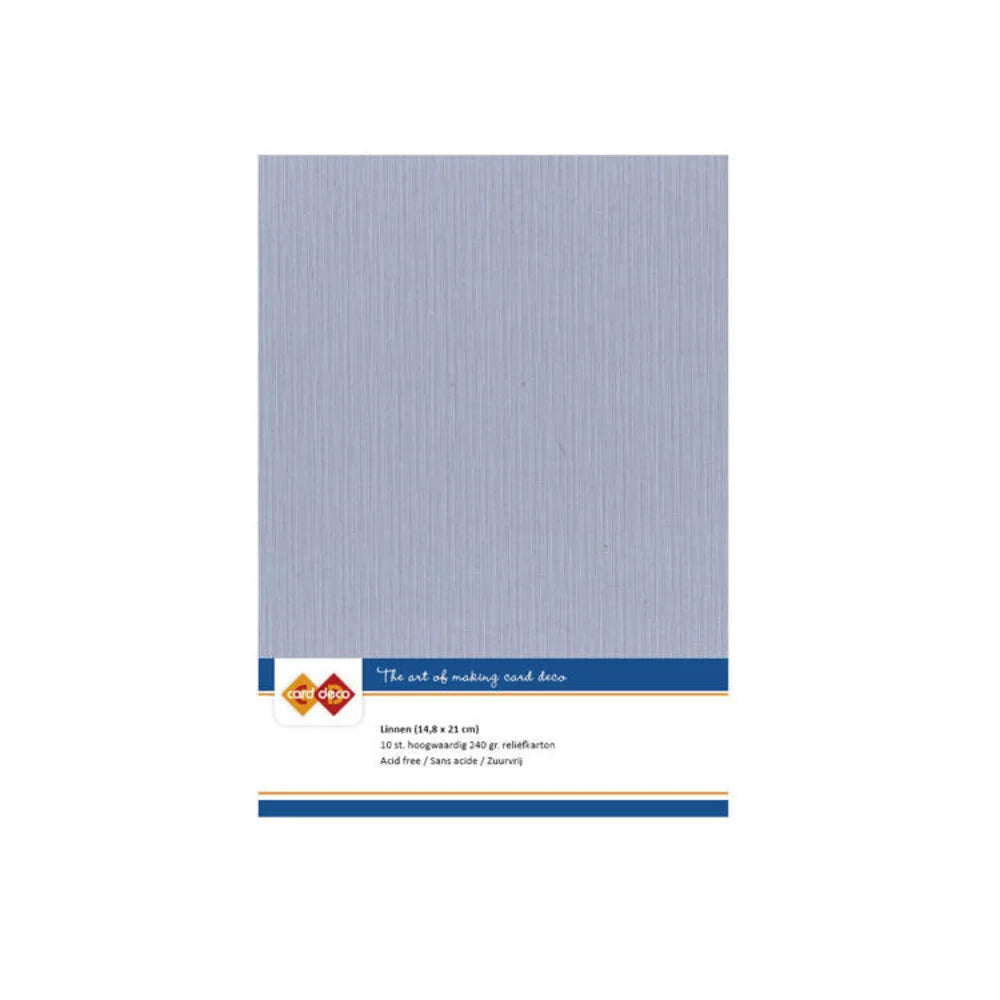 Papier cartonné en lin - A5 - 10 feuilles - Couleurs variées