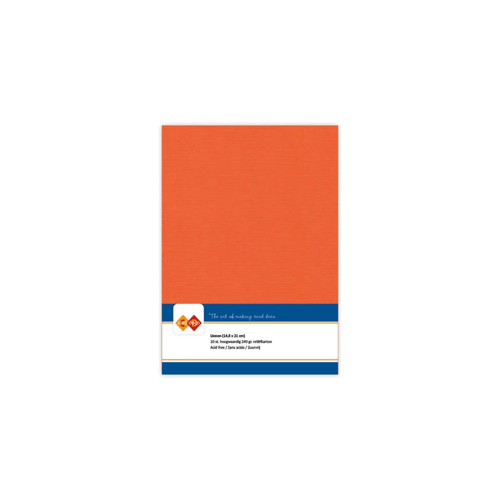 Papier cartonné en lin - A5 - 10 feuilles - Couleurs variées