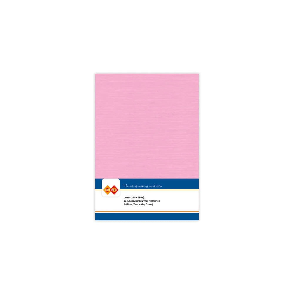 Papier cartonné en lin - A5 - 10 feuilles - Couleurs variées