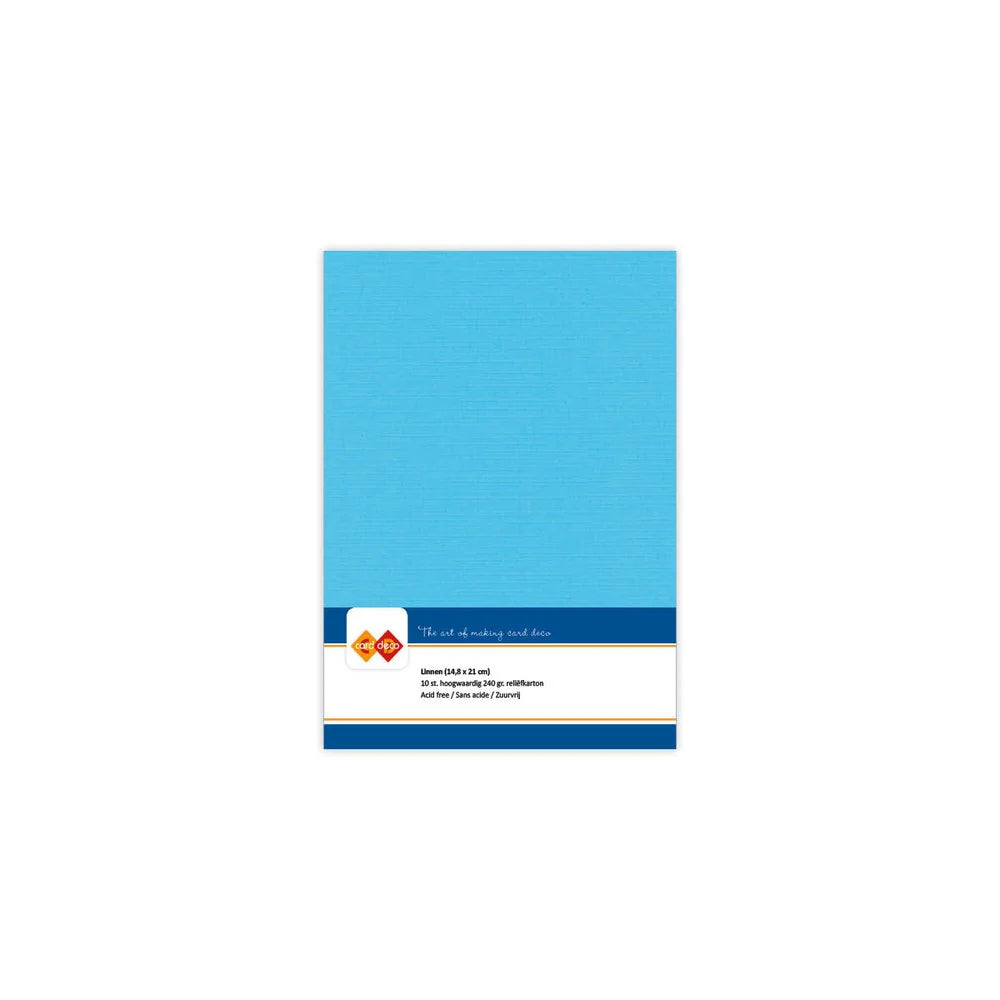 Papier cartonné en lin - A5 - 10 feuilles - Couleurs variées