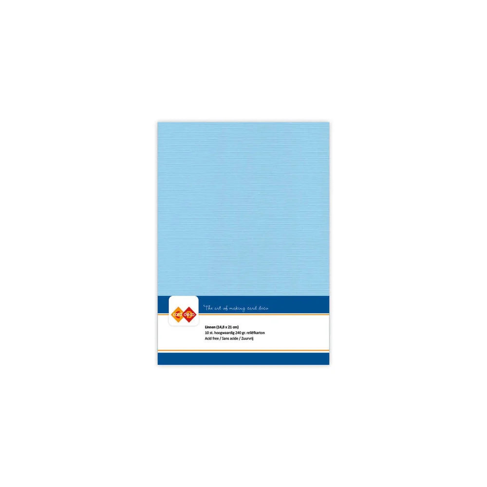 Papier cartonné en lin - A5 - 10 feuilles - Couleurs variées