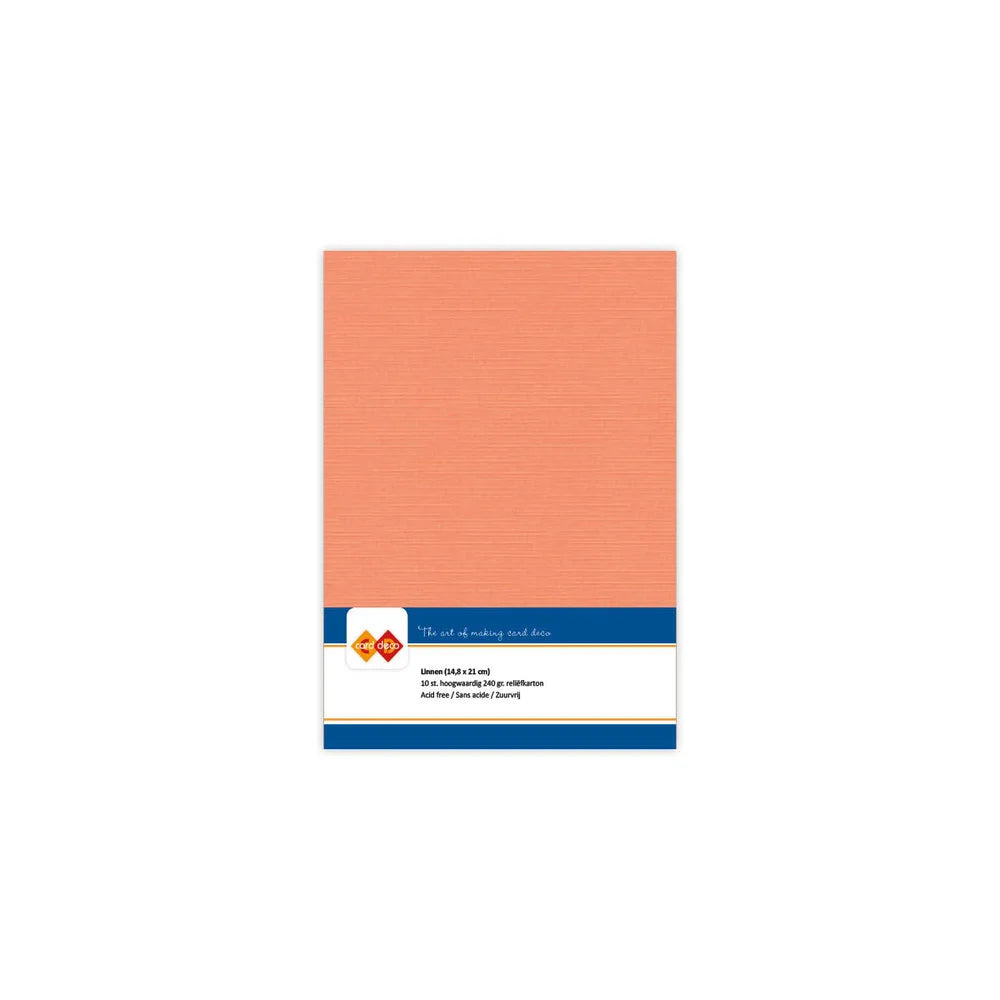 Papier cartonné en lin - A5 - 10 feuilles - Couleurs variées