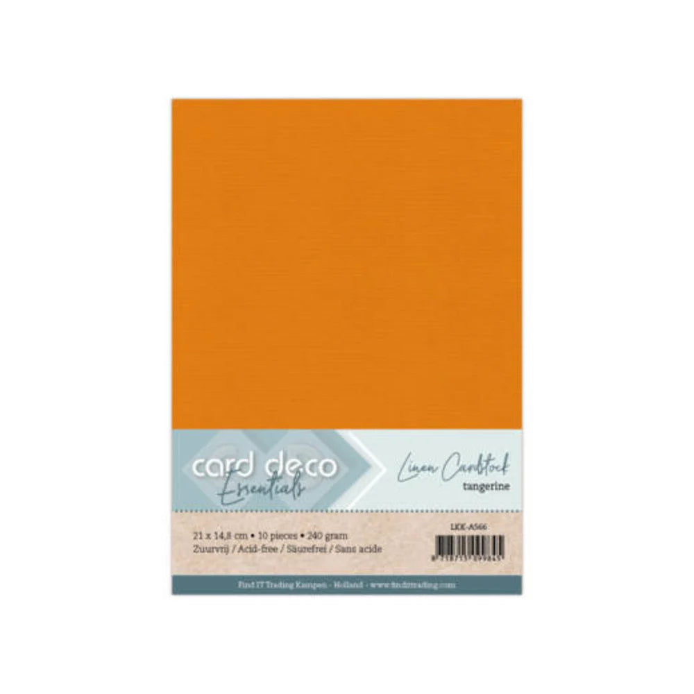 Papier cartonné en lin - A5 - 10 feuilles - Couleurs variées