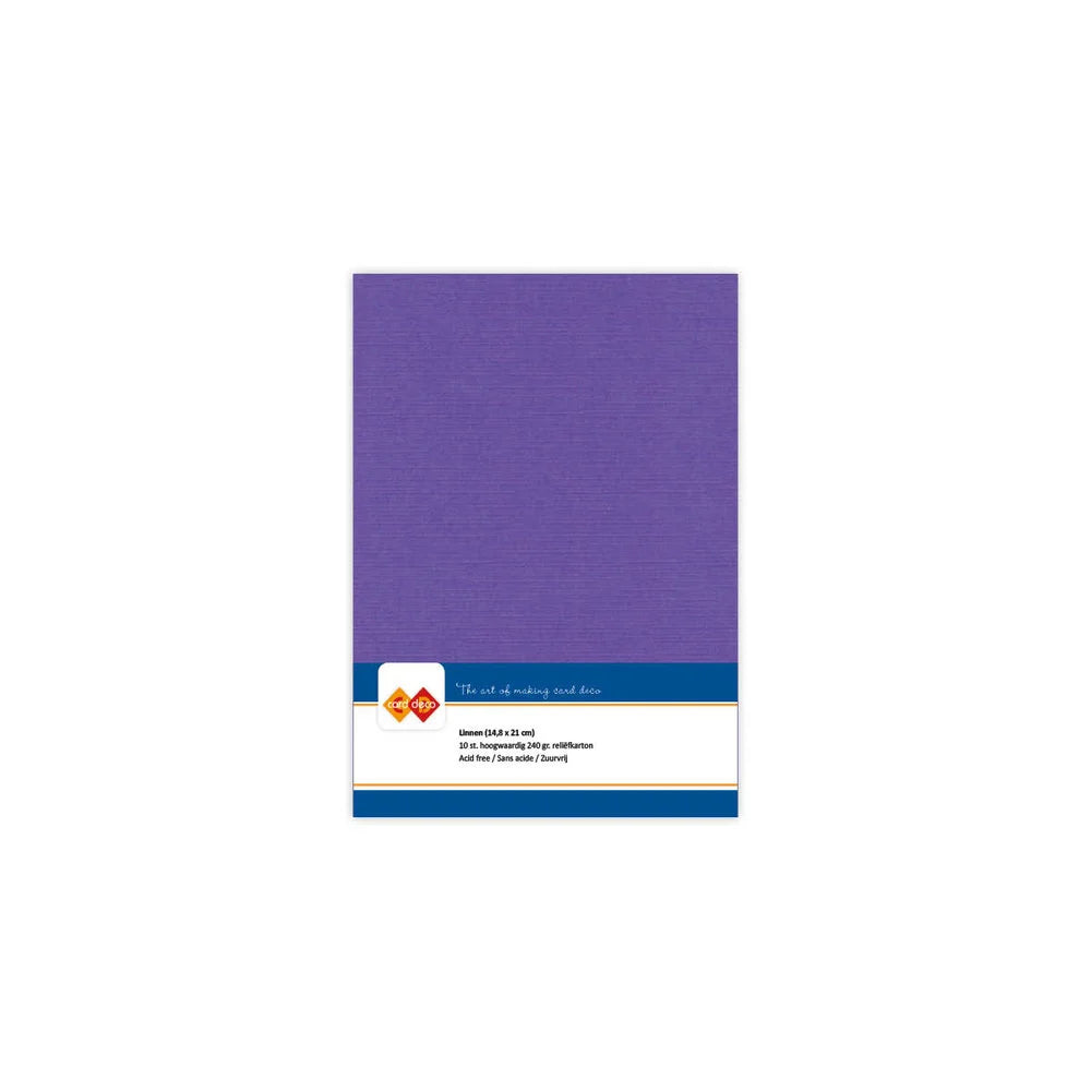 Papier cartonné en lin - A5 - 10 feuilles - Couleurs variées