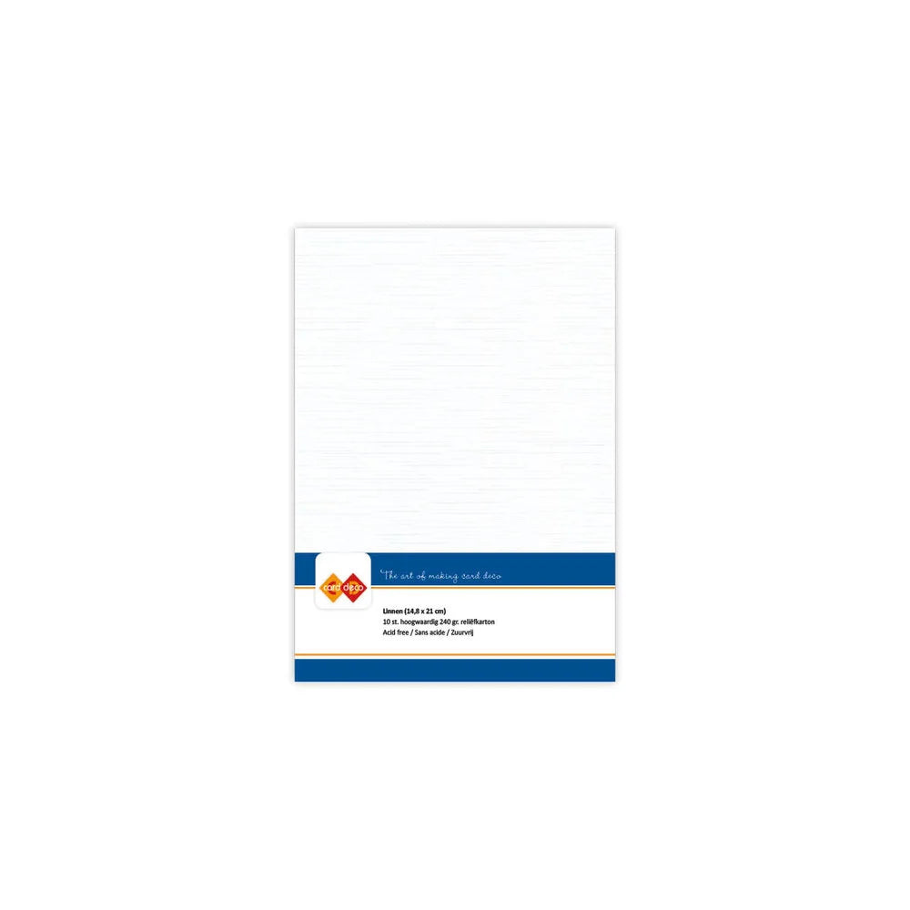 Papier cartonné en lin - A5 - 10 feuilles - Couleurs variées