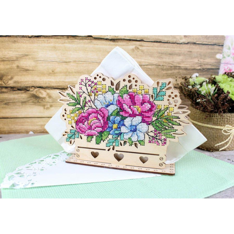 Embroidery Kit Napkin Holder - Flower Arrangement SO-090