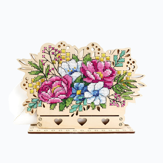 Embroidery Kit Napkin Holder - Flower Arrangement SO-090