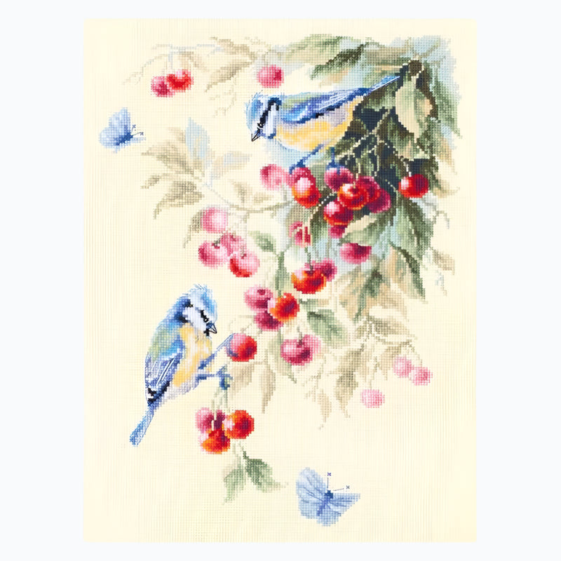 Embroidery Kit - Blue Tits And Cherry 130-021