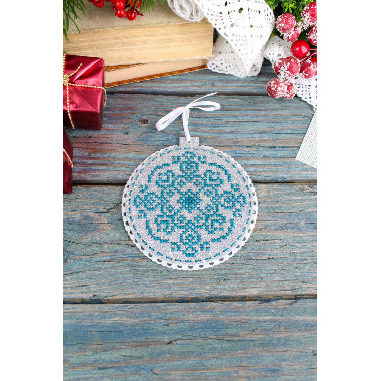 Borduurpakket Kerstboomhanger - Frost Pattern ST-1085