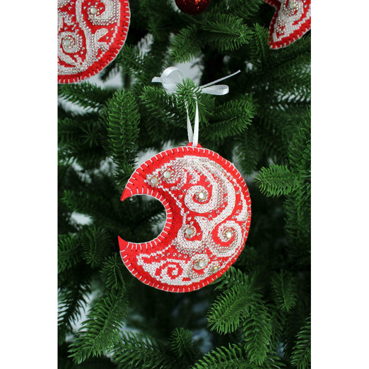 Borduurpakket Kerstboomhanger - Frost Patterns: Moon ST-1090