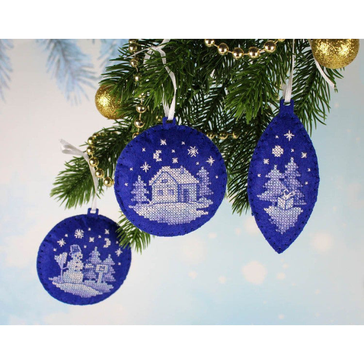 Kit de broderie avec feutre - Pendentifs pour Noël T-1072