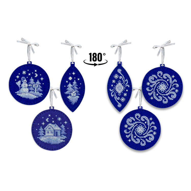 Kit de broderie avec feutre - Pendentifs pour Noël T-1072