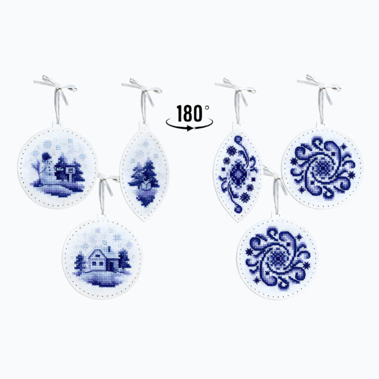 Kit de broderie avec feutre - Pendentifs pour Noël T-1073