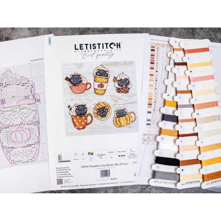 Embroidery kit - Pumpkin Cup Kitties 8092