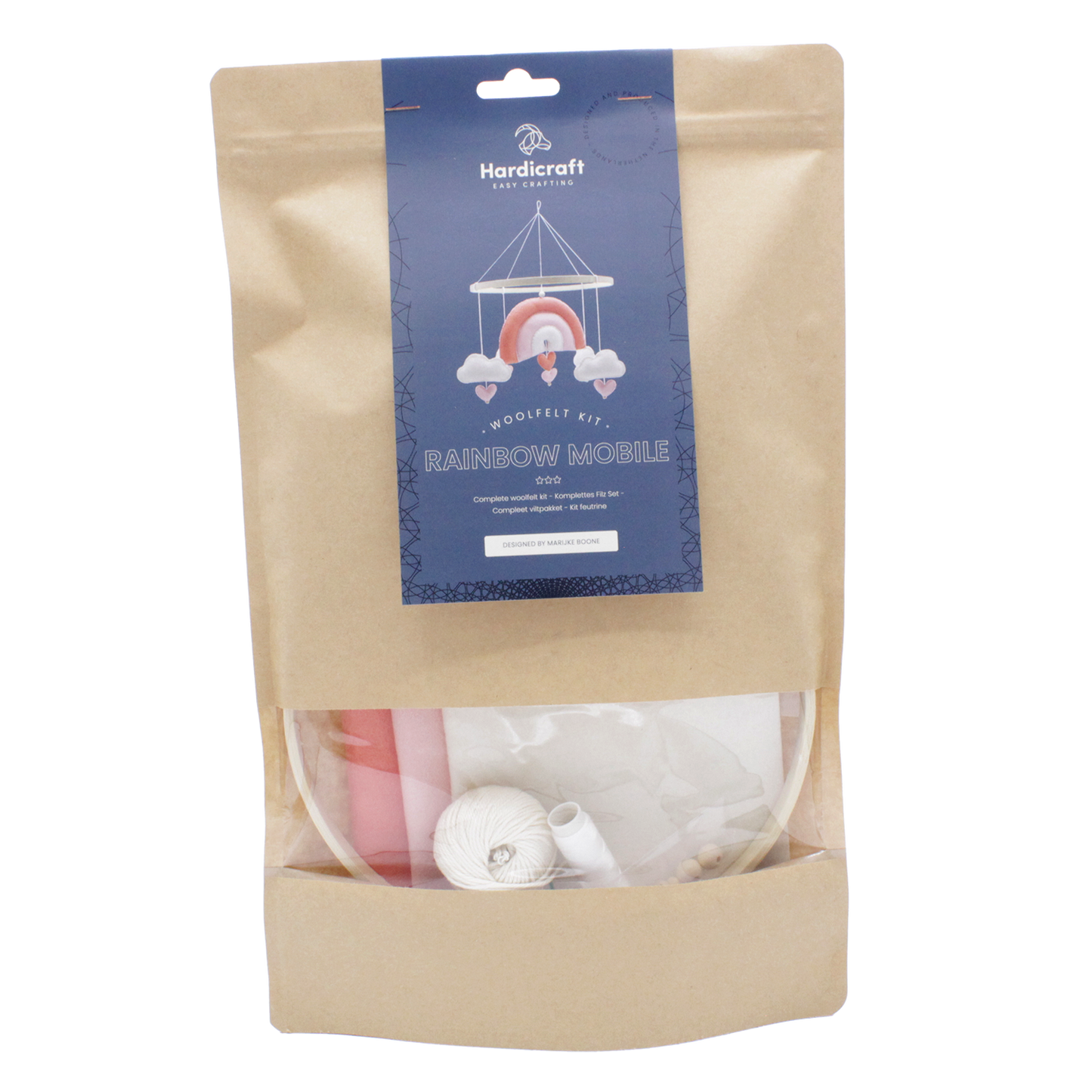 DIY Viltpakket - Regenboog Mobiel - Roze