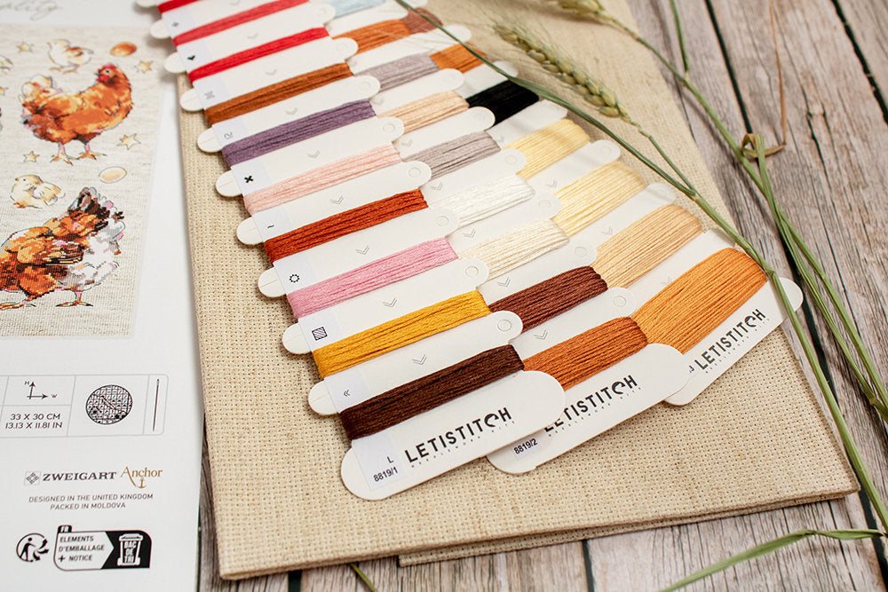 Borduurpakket - Pied Hens L8819