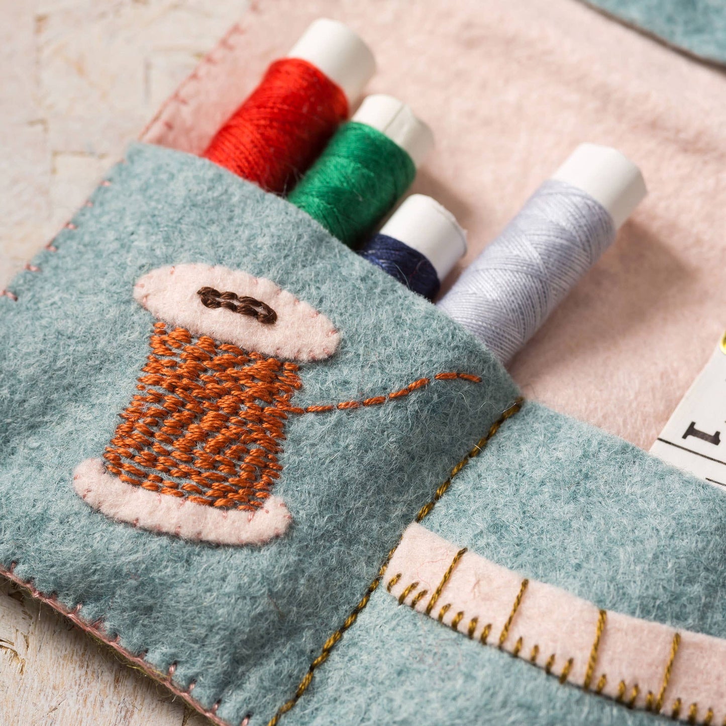 Embroidery Kit with Felt - Sewing Roll