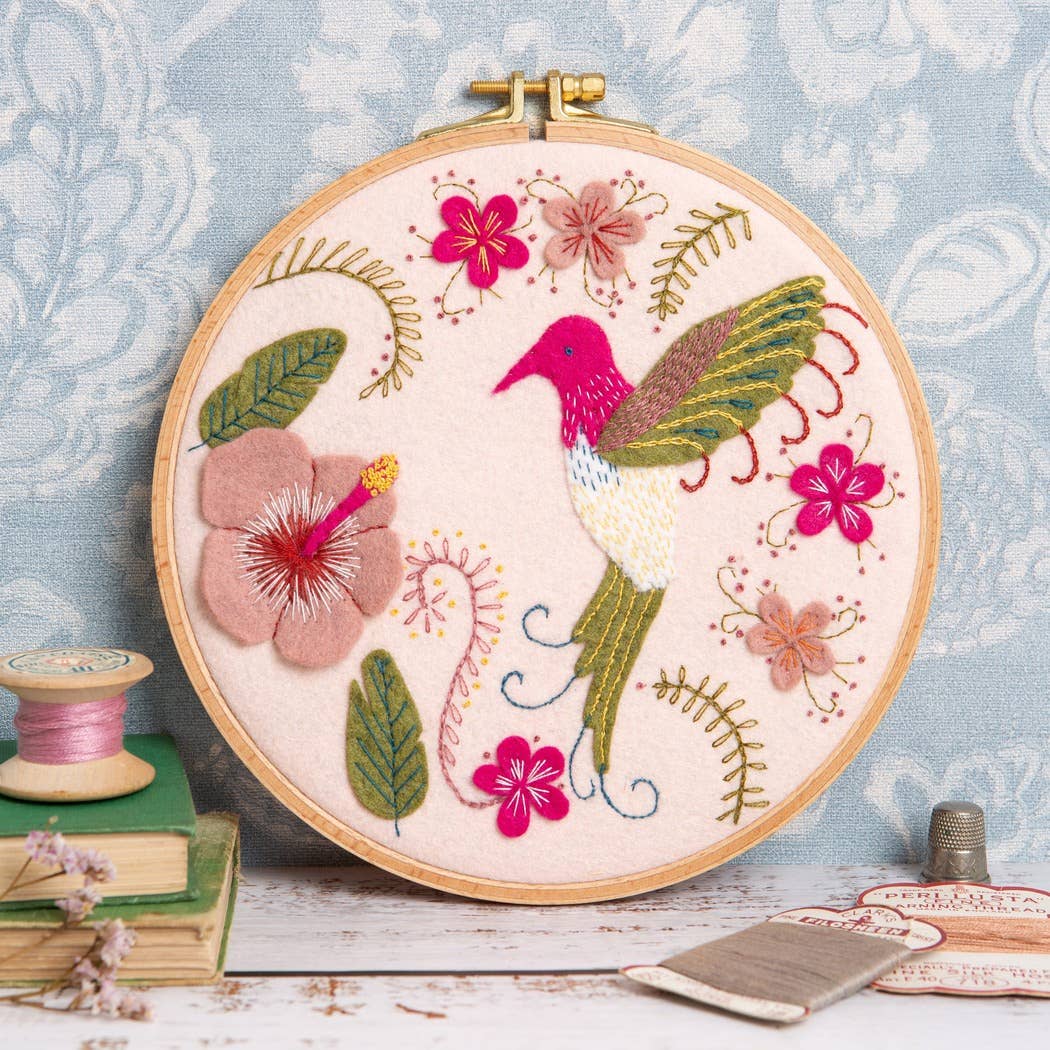 Kit de bricolage pour cerceau d'appliqué colibri