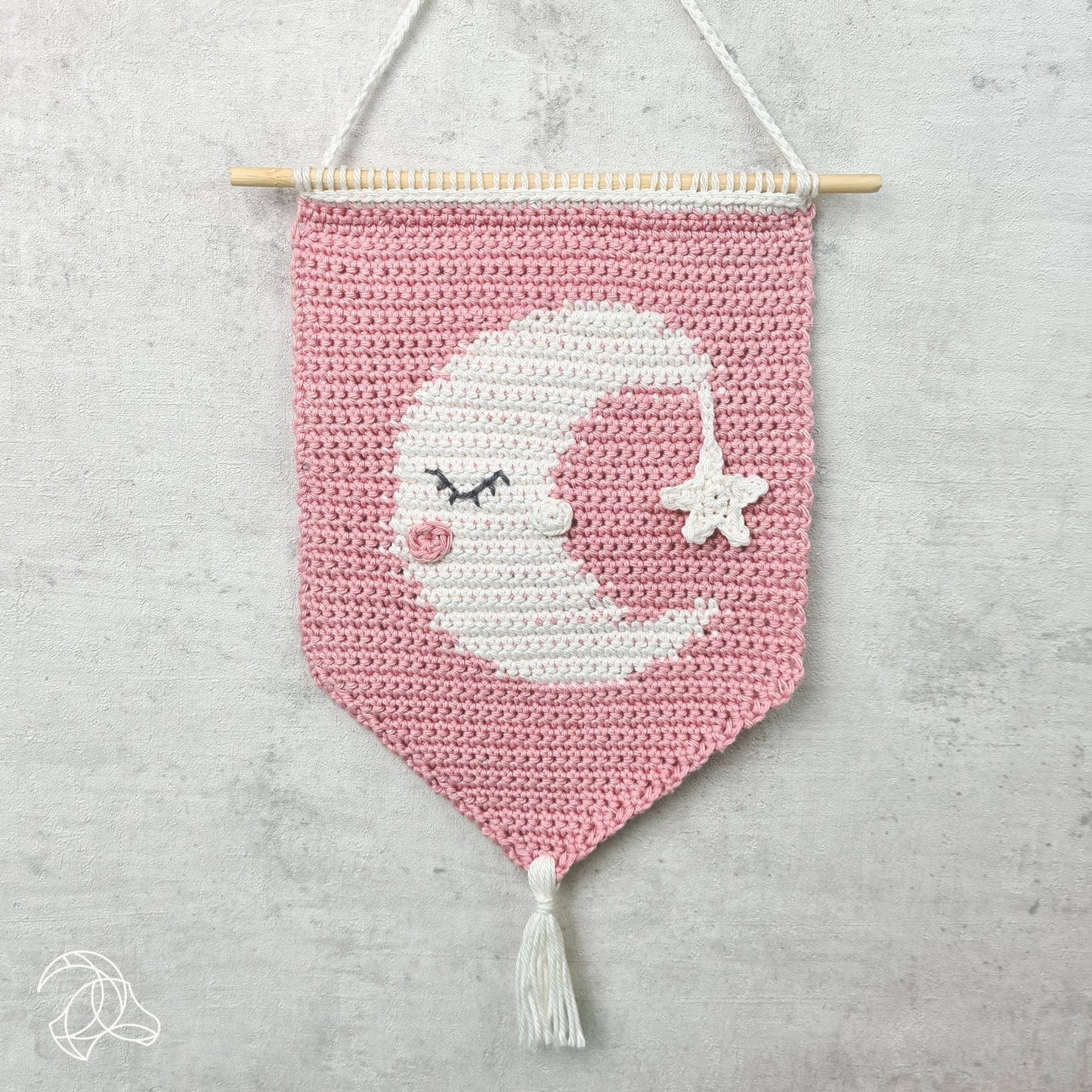 Kit de crochet DIY - Décoration murale en forme de lune