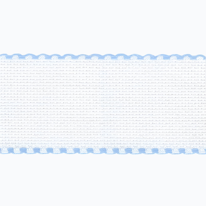 Borduurband Aida 16 ct - 8,5 cm - Wit Met lichtblauwe Rand DG677