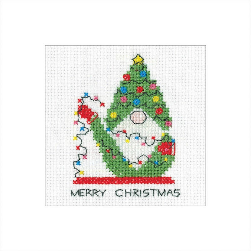 Wenskaart Borduurpakket - Kerst - Gonk Christmas Lights