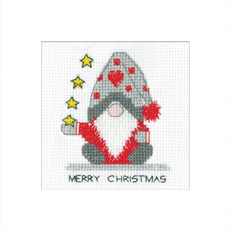 Wenskaart Borduurpakket - Kerst - Gonk Christmas Stars