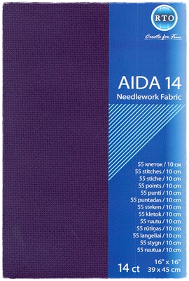 Borduurstof Aida 14 ct - 39x45 cm - Dark Blue