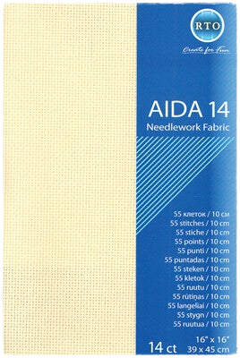 Borduurstof Aida 14 ct - 39x45 cm - Ecru