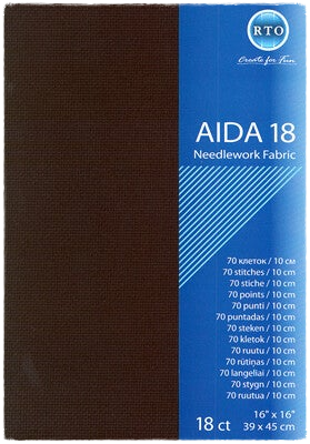 Borduurstof Aida 18 ct - 39x45 cm - Black
