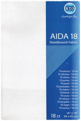 Borduurstof Aida 18 ct - 39x45 cm - White