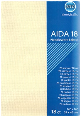 Borduurstof Aida 18 ct - 39x45 cm - Ecru