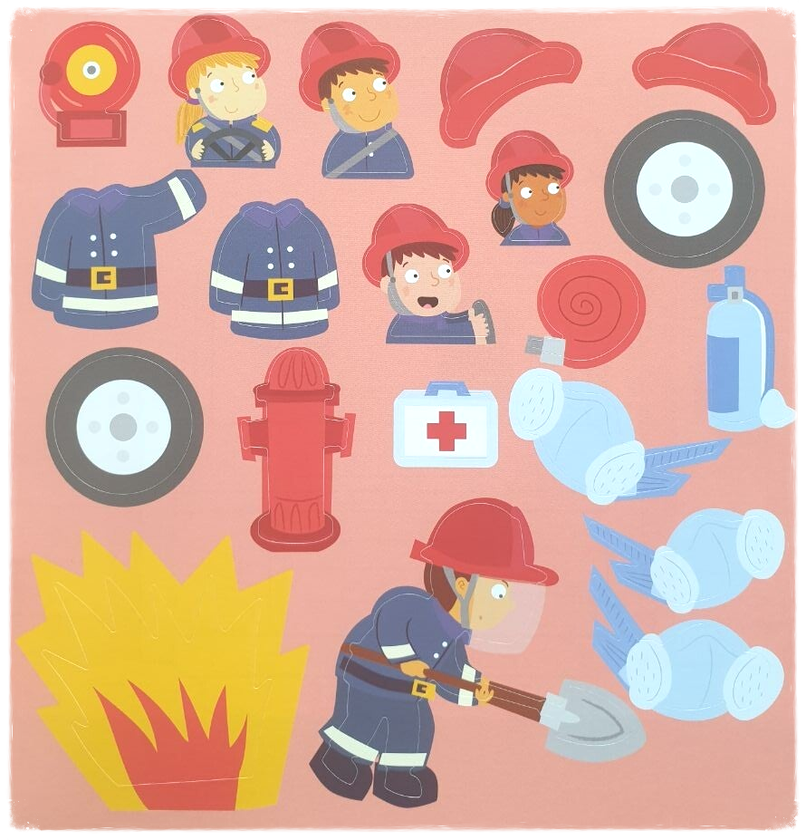 Coller et colorier - Chez les pompiers
