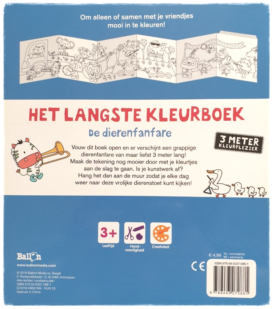 Het Langste Kleurboek: De Dierenfanfare