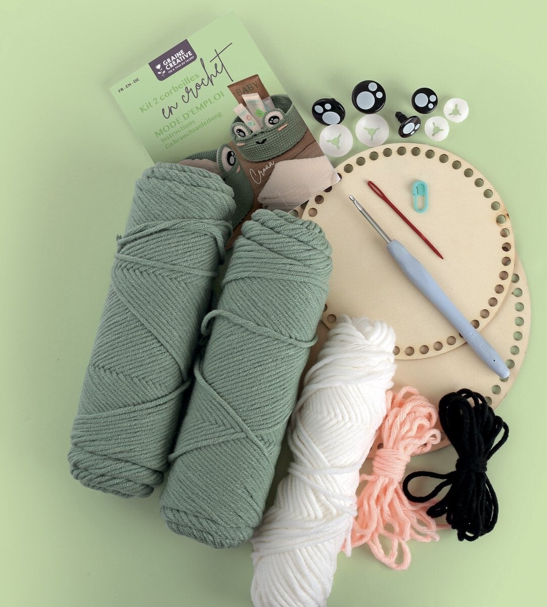 DIY Crochet Kit - Baskets Frog Design